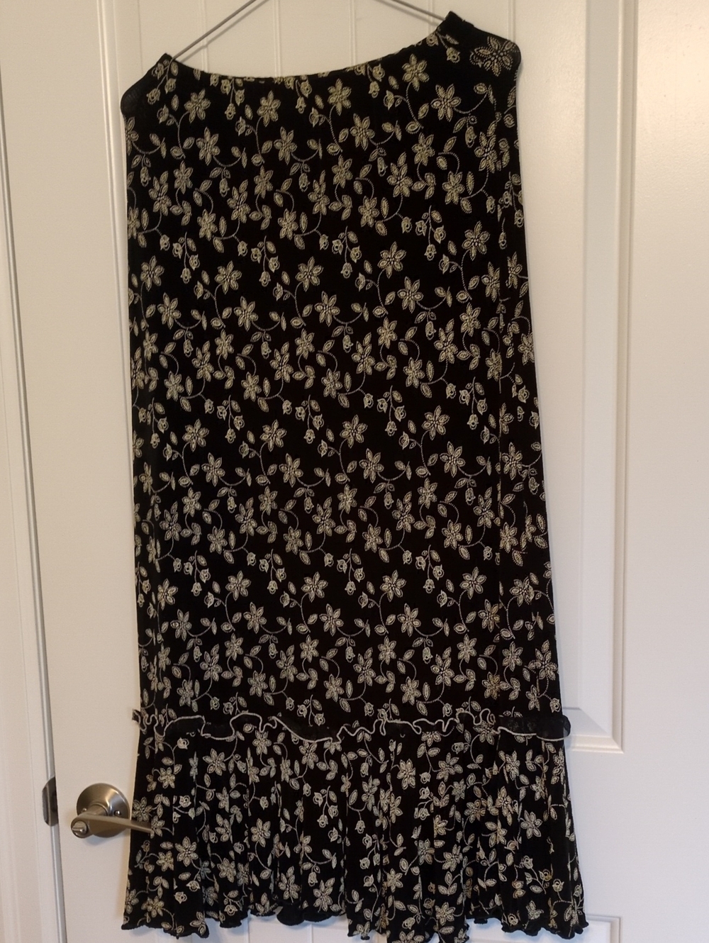 Black Floral Maxi Skirt - Women's
